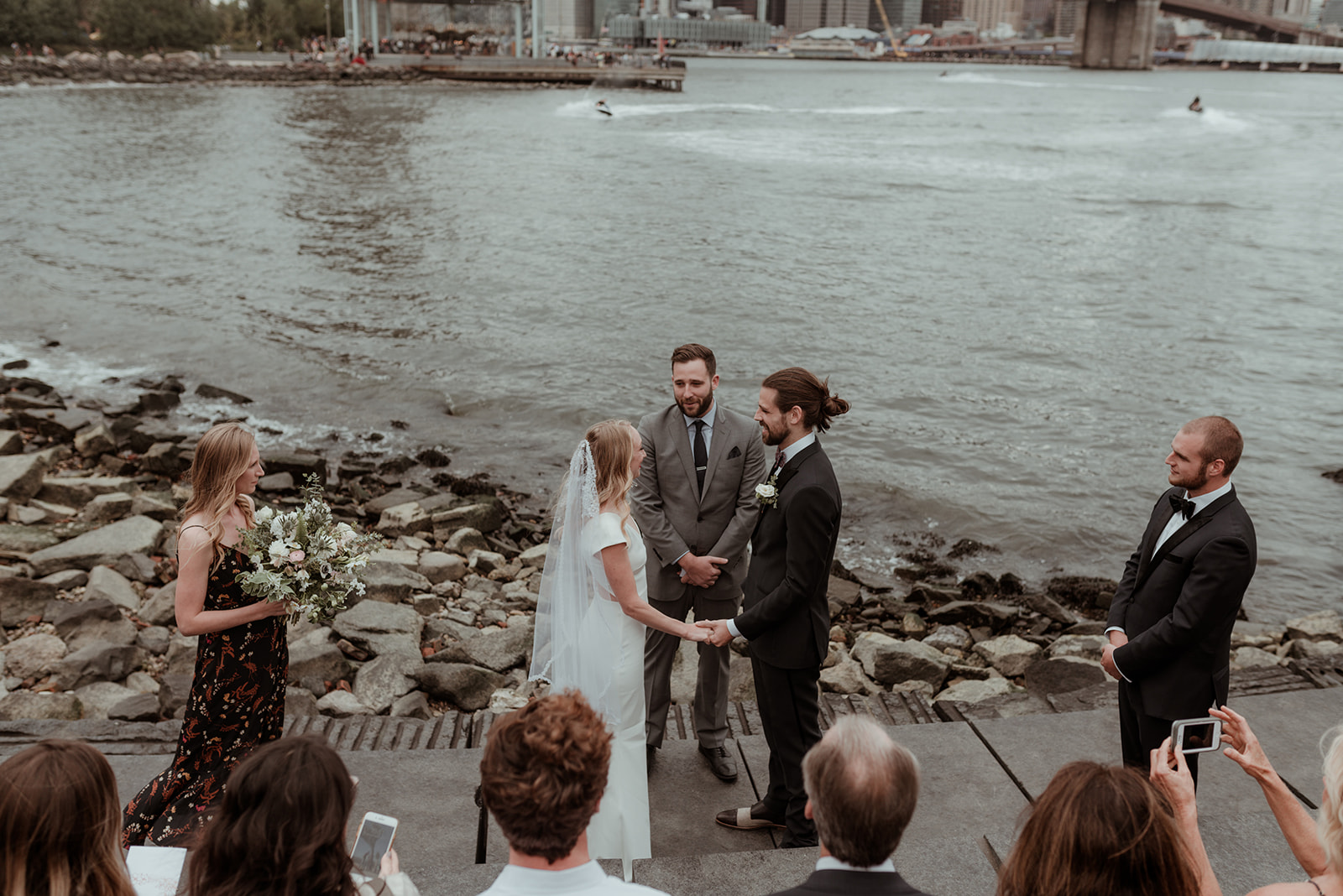 Brooklyn Bridge wedding captured by Glasgow wedding photographer Betty jnr co modern editorial