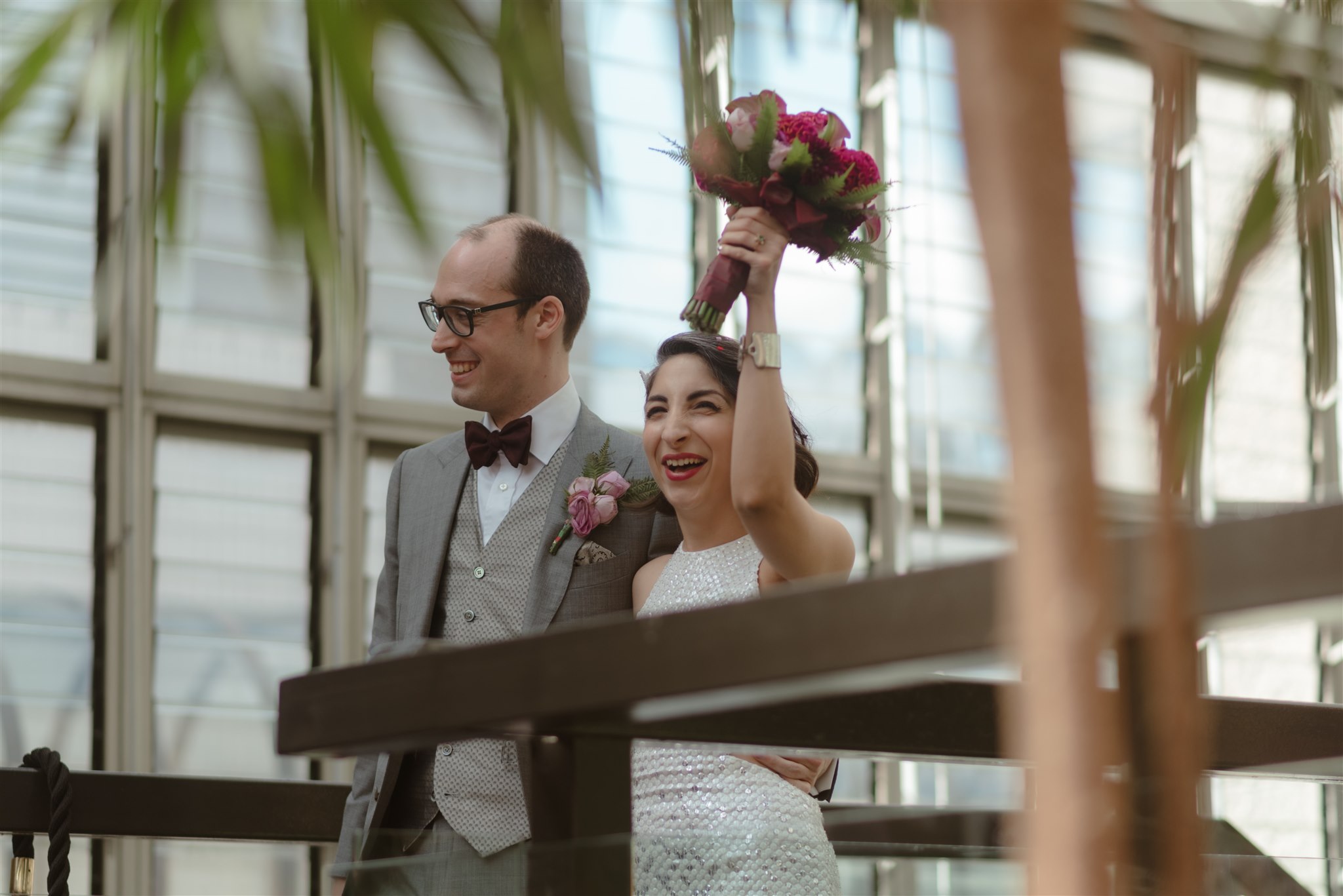 wedding in London at the Barbican. Editorial style wedding photographer