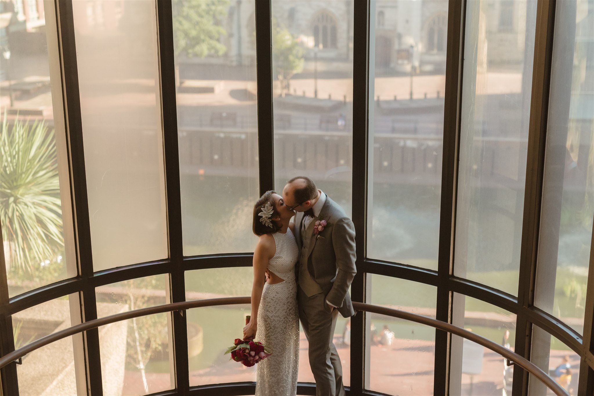 wedding in London at the Barbican. Editorial style wedding photographer