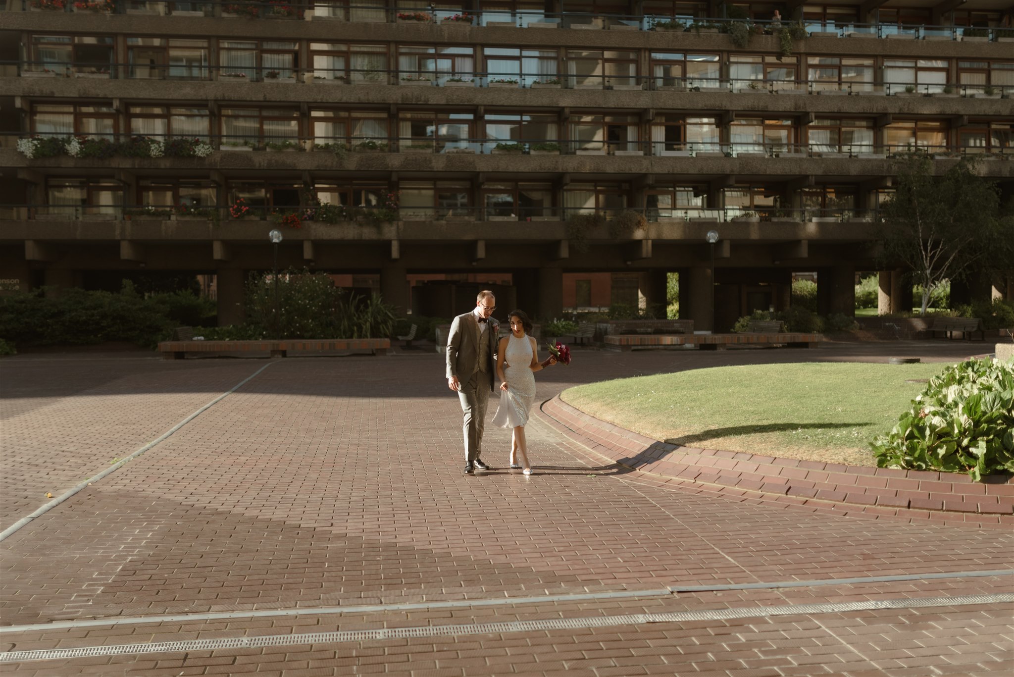 wedding in London at the Barbican. Editorial style wedding photographer