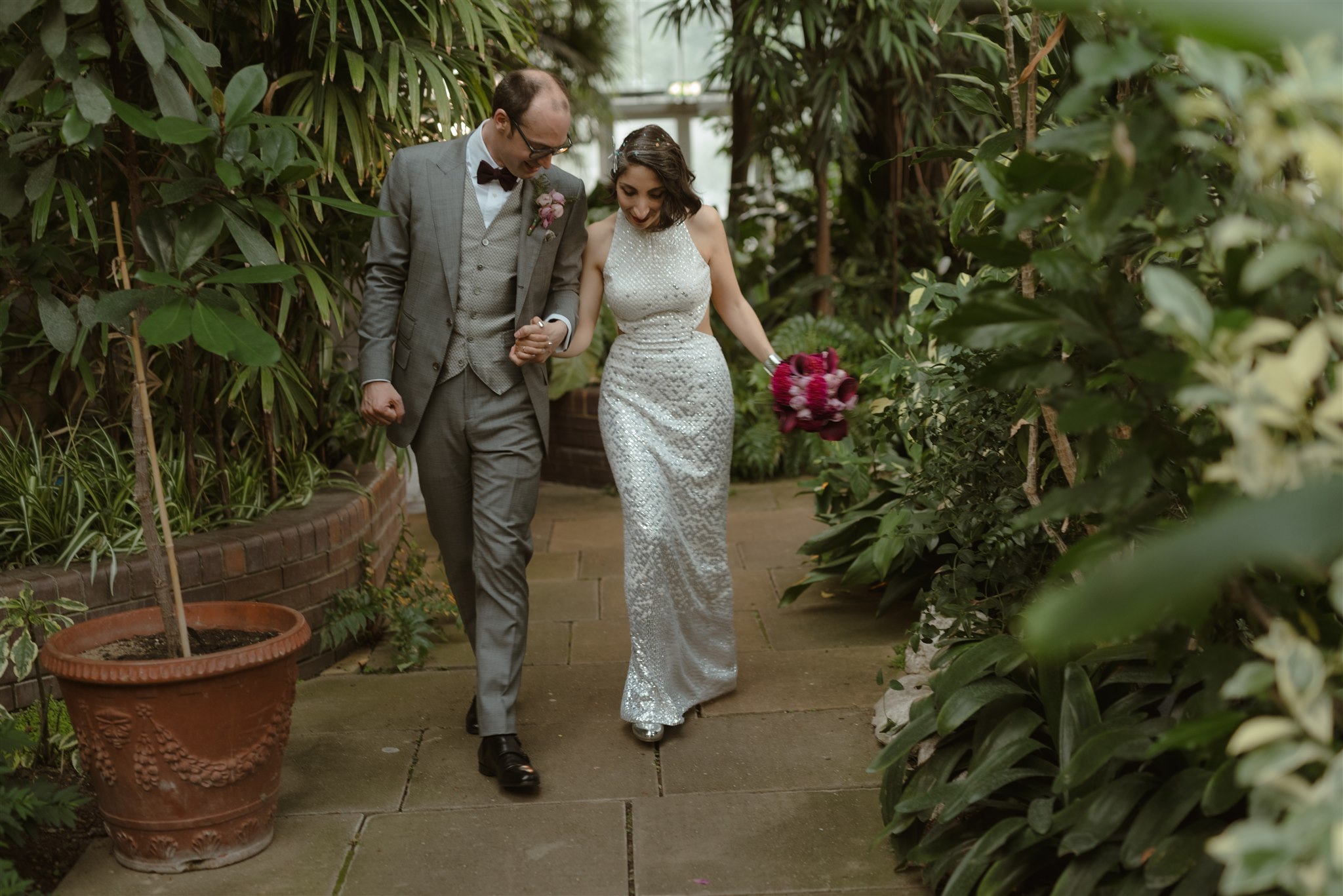 wedding in London at the Barbican. Editorial style wedding photographer