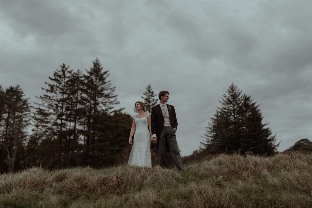 scottish castle wedding photography at Saddell Castle beach portraits in scotland