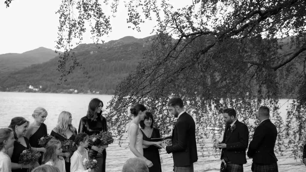 alternative wedding videos in scotland a dreamy and romantic wedding film at the lodge on Loch Goil