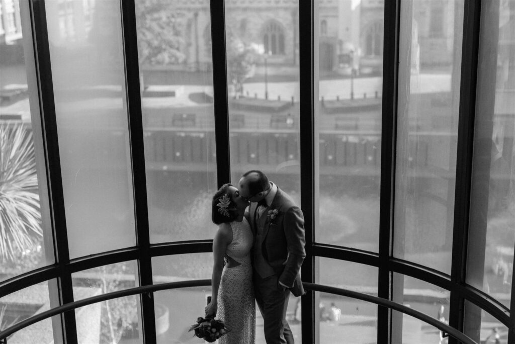 London barbican centre wedding photography quirky alternative and creative - candid documentary photographer