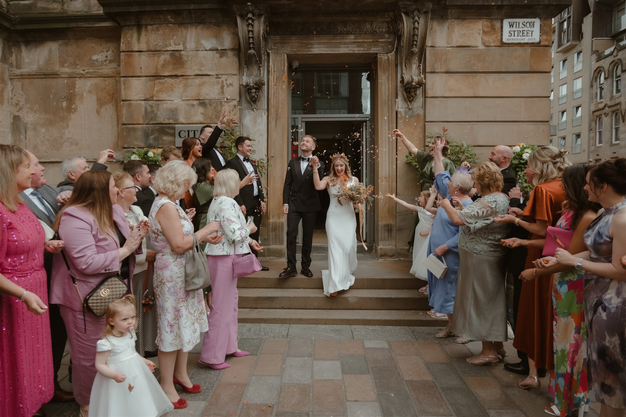 citation wedding photographer glasgow - editorial and candid confetti photo